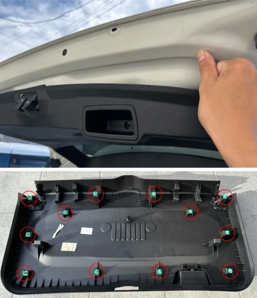 バックドアパネルのツメ